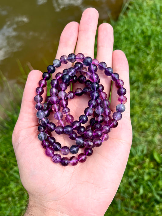 Purple Fluorite Bracelet 8mm