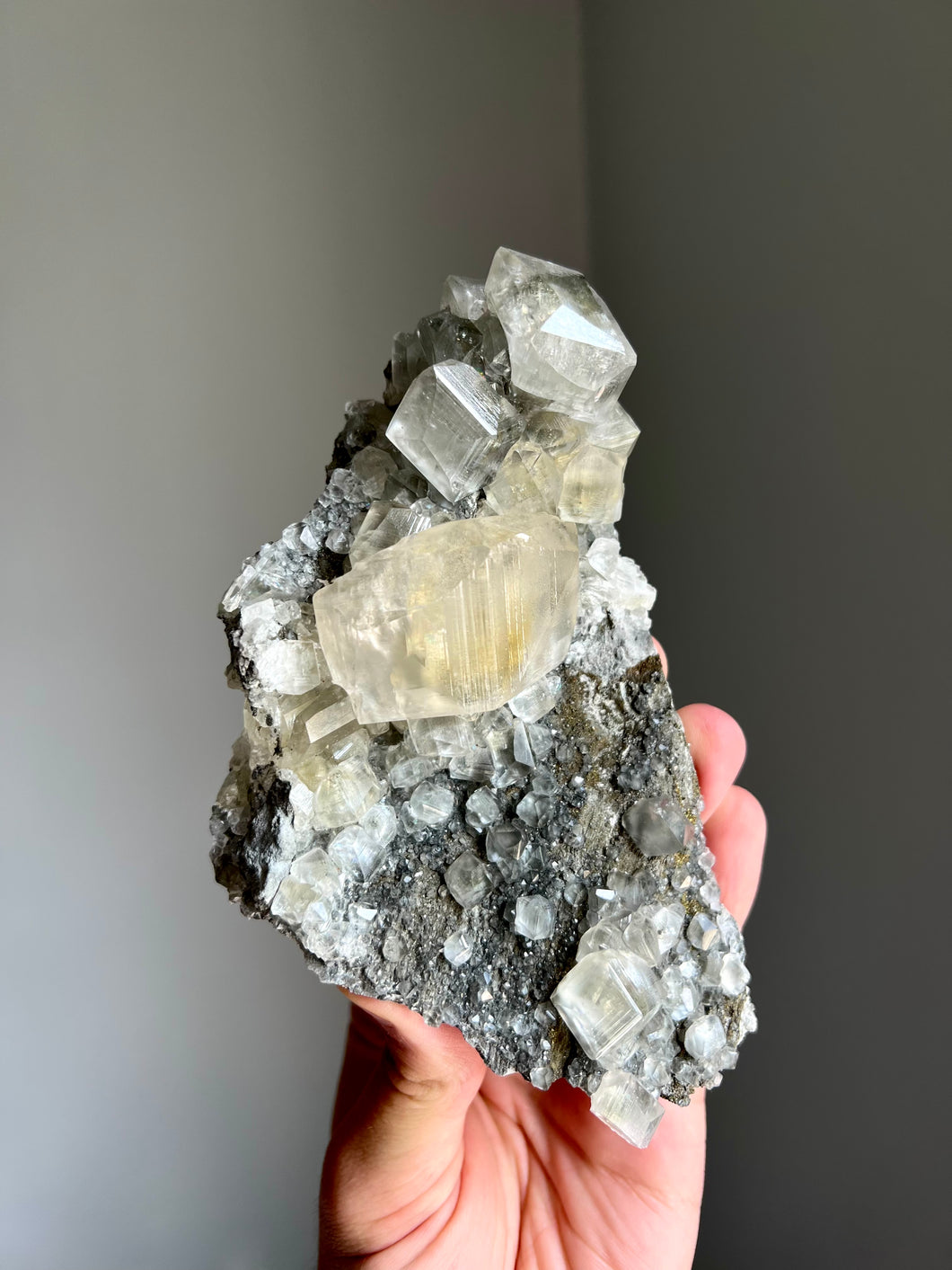 Calcite with Marcasite Inclusions - Linwood Mine, Scott County, Iowa