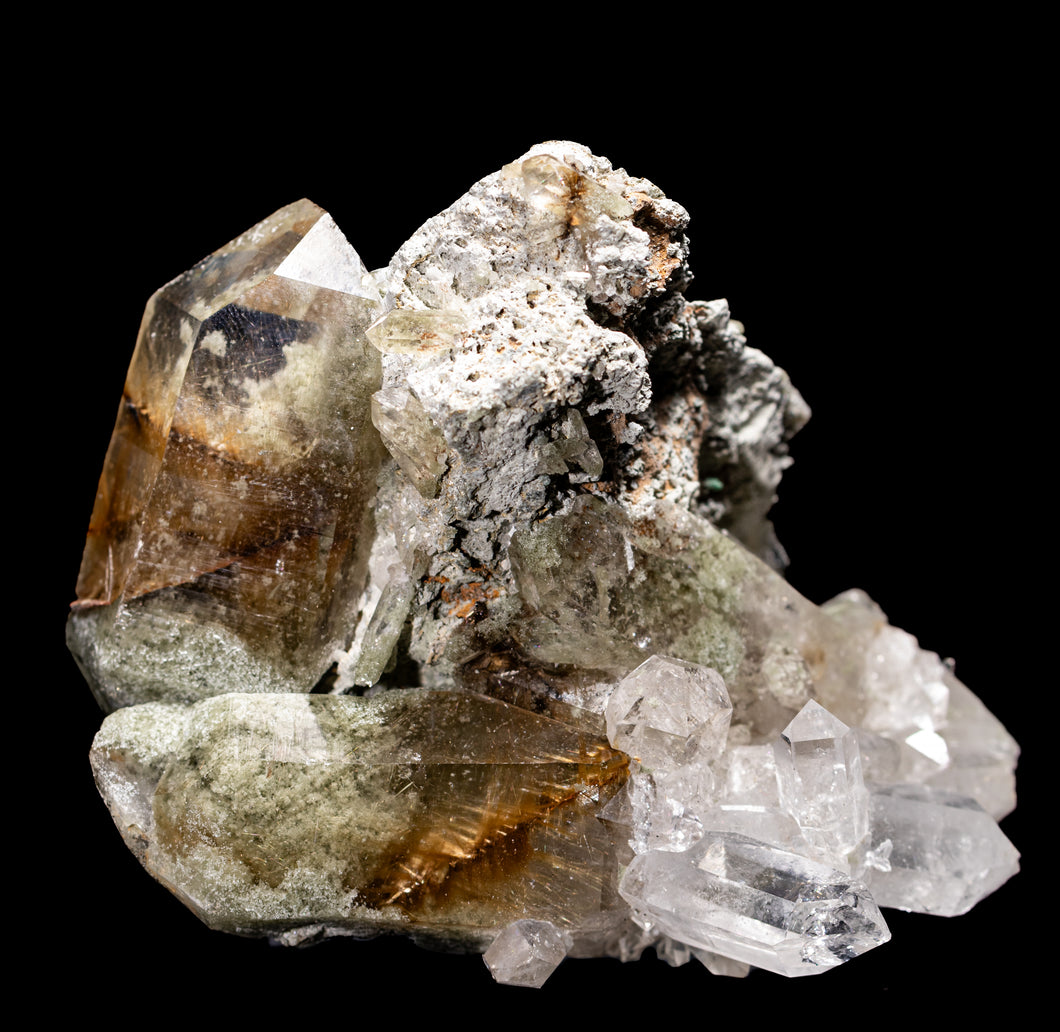 Quartz w/ Chlorite, Brookite & Rutile - Kharan, Baluchistan, Pakistan