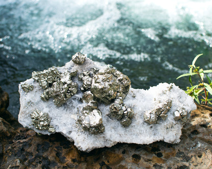 Pyrite on Quartz